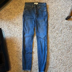 Madewell 10” high rise skinny jeans button fly sz 25 regular